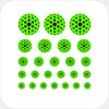 neon green "PatternDots3" reusable privacy sticker set CamTag