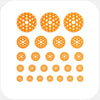 neon orange "PatternDots3" reusable privacy sticker set CamTag