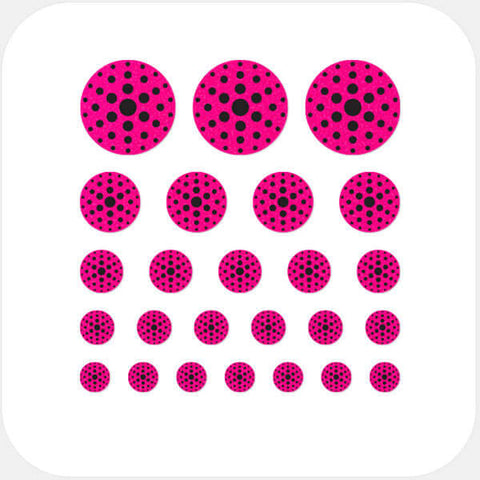 neon pink "PatternDots3" reusable privacy sticker set CamTag