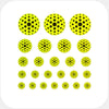 neon yellow "PatternDots3" reusable privacy sticker set CamTag