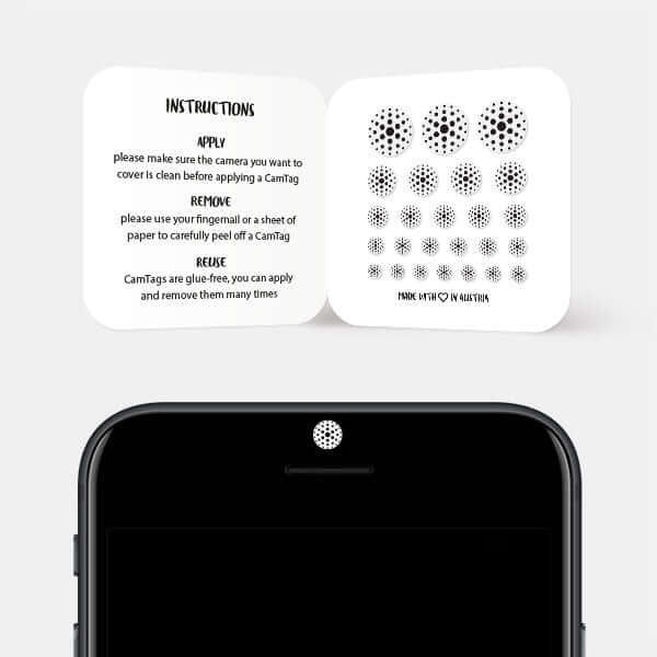 camera blocker for smartphone front lens — white Dot Pattern 3 CamTag 