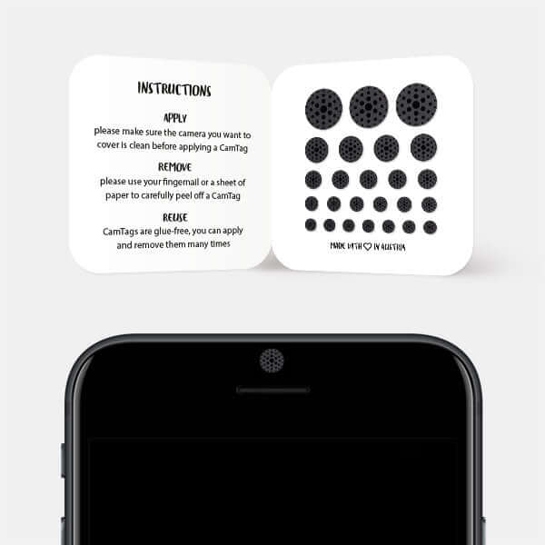 camera blocker for smartphone front lens — spaceblack Dot Pattern 3 CamTag 