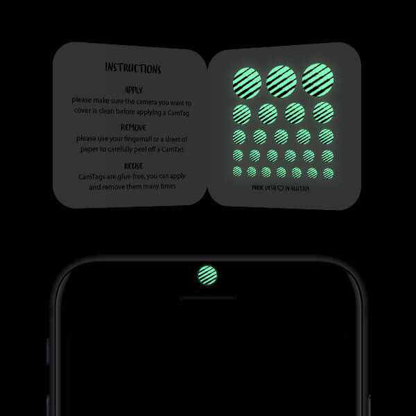 line pattern style 1 camera blocker for smartphone front camera — luminescent night Line Pattern 1 CamTag