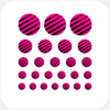 neon pink "PatternLines1" reusable privacy sticker set CamTag