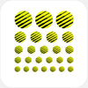 neon yellow "PatternLines1" reusable privacy sticker set CamTag