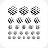 white "PatternLines1" reusable privacy sticker set CamTag