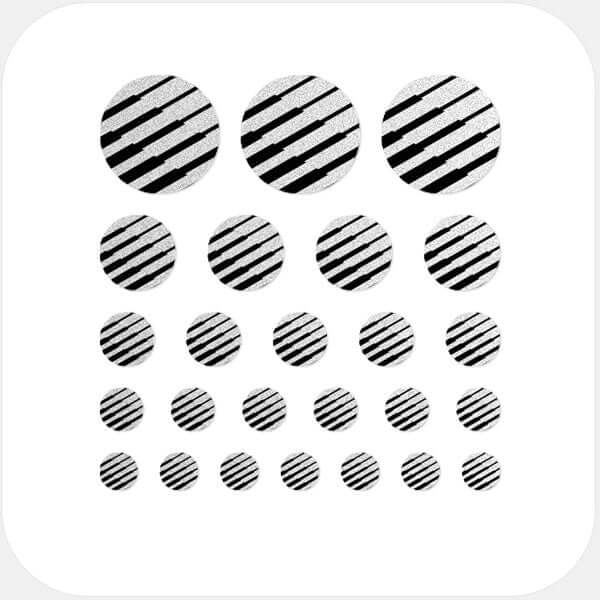 reusable webcam cover sticker sheet with multi-size assortment for laptops tablets and smartphones – silver Line Pattern 1 CamTag