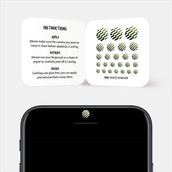 line pattern style 2 privacy sticker for smartphone selfie camera — luminescent day Line Pattern 2 CamTag