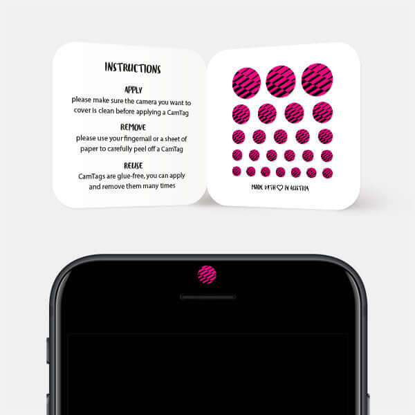line pattern style 2 privacy sticker for smartphone selfie camera — neon pink Line Pattern 2 CamTag