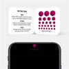 neon pink "PatternLines2" reusable privacy sticker CamTag on phone