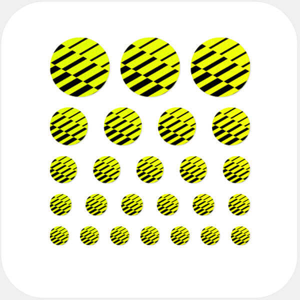 reusable camera blocker sticker set with 25 pieces in multiple sizes for phones laptops tablets and desktops – neon yellow Line Pattern 2 CamTag