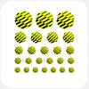 neon yellow "PatternLines2" reusable privacy sticker set CamTag
