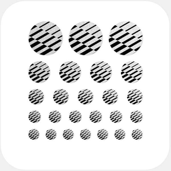 reusable camera blocker sticker set with 25 pieces in multiple sizes for phones laptops tablets and desktops – silver Line Pattern 2 CamTag