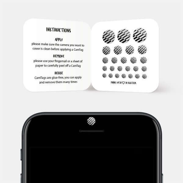 line pattern style 2 privacy sticker for smartphone selfie camera — silver Line Pattern 2 CamTag