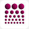 neon pink "line pattern 4" reusable privacy sticker set CamTag