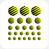 neon yellow "line pattern 4" reusable privacy sticker set CamTag