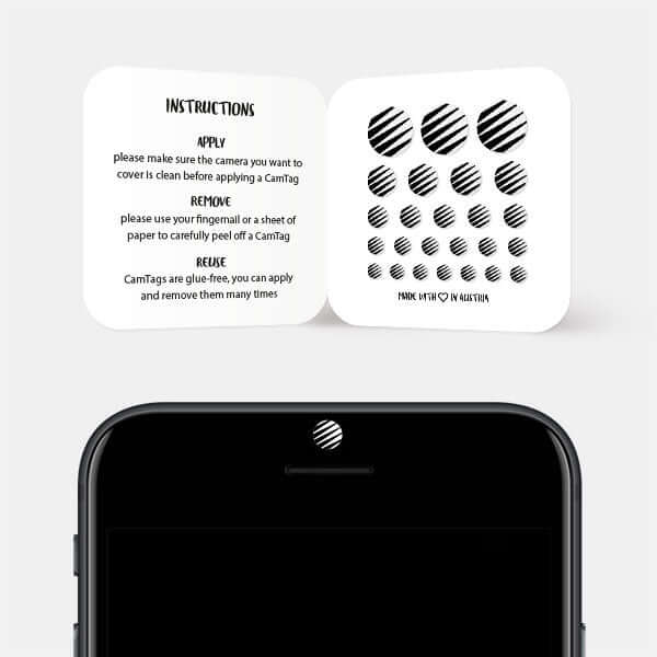 alternate line pattern cover for smartphone front lens — white Line Pattern 4 CamTag