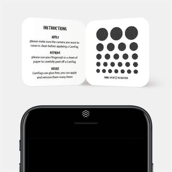 pattern themed camera privacy sticker for smartphone selfie lens — Zigzag Line Pattern CamTag