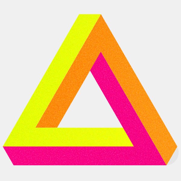 neon Penrose Triangle reusable macbook sticker tabtag