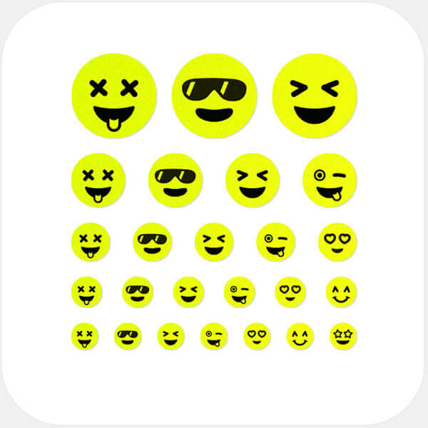 camera privacy sticker set for multiple devices with 5 sizes – neon yellow Emoji Set CamTag