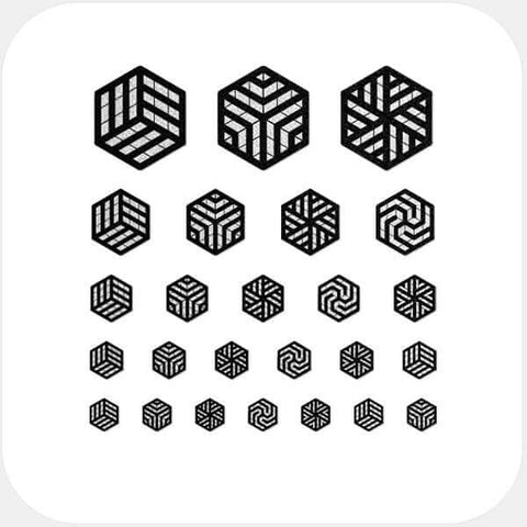 silver "hexagon set" reusable privacy sticker sets CamTag