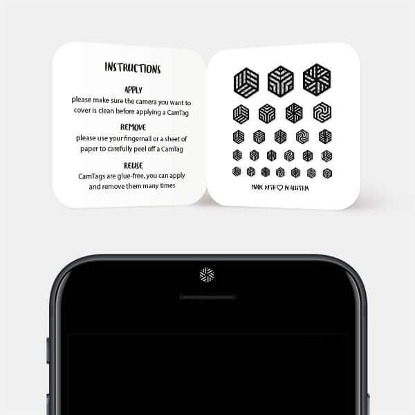 hexagon pattern set privacy covers for smartphone selfie camera — silver Hexagon Set CamTag