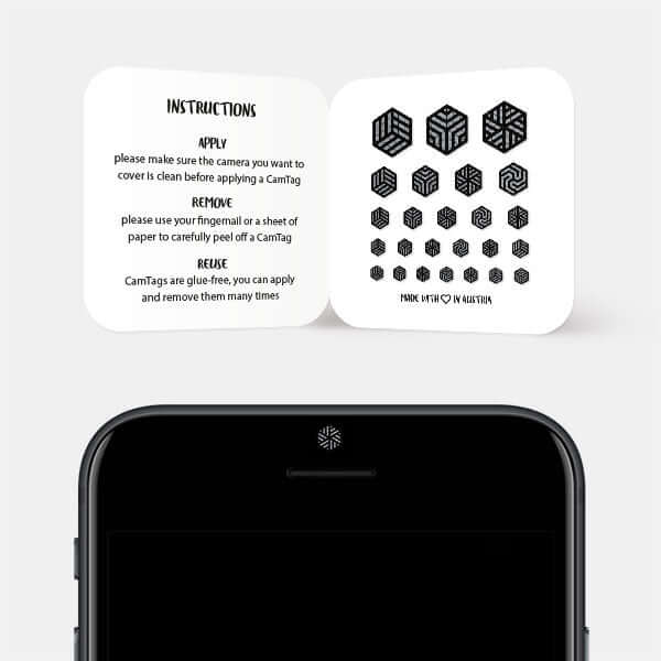 hexagon pattern set privacy covers for smartphone selfie camera — spacegray Hexagon Set CamTag