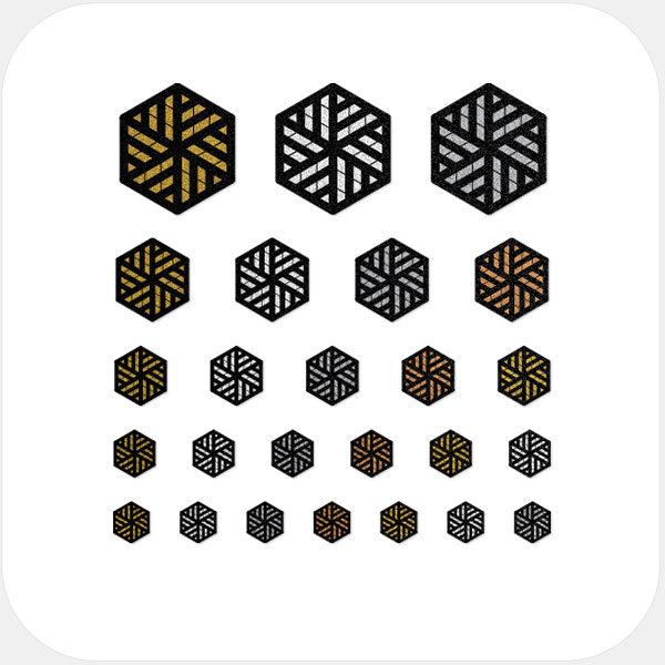 golden silver spacegray copper "hexagon set 3" reusable privacy sticker sets CamTag