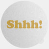 silver with golden "Shhh" reusable macbook sticker tabtag