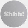 spacegray with silver "Shhh" reusable macbook sticker tabtag