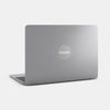 spacegray with silver "Shhh" reusable macbook sticker tabtag on a laptop