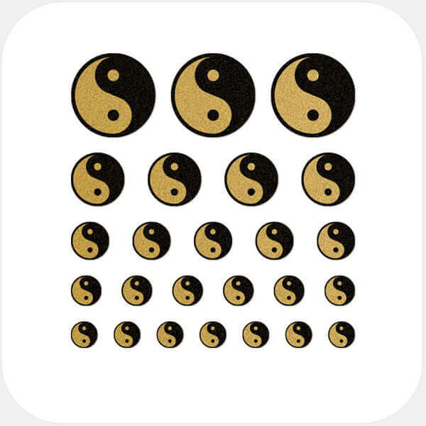 reusable camera cover sticker set with 25 pieces for phones laptops tablets and desktops – golden Yin & Yang CamTag