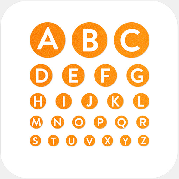 neon orange "alphabet set" reusable privacy sticker sets CamTag