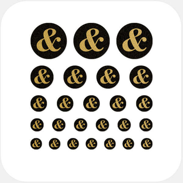 golden "ampersand" reusable privacy sticker set CamTag
