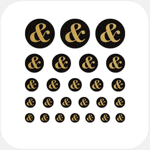 golden "ampersand" reusable privacy sticker set CamTag
