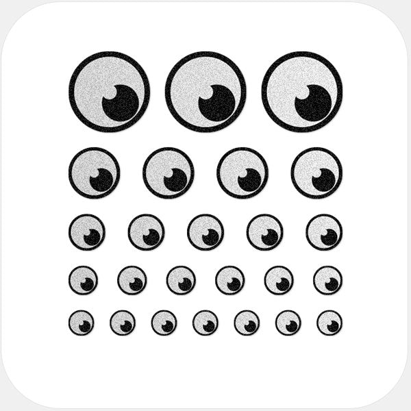 Silver Black/White Eye Reusable Webcam Cover set with multiple sizes for phones laptops tablets and desktops | CamTag