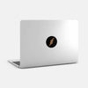 copper "Flash" reusable macbook sticker tabtag on a laptop