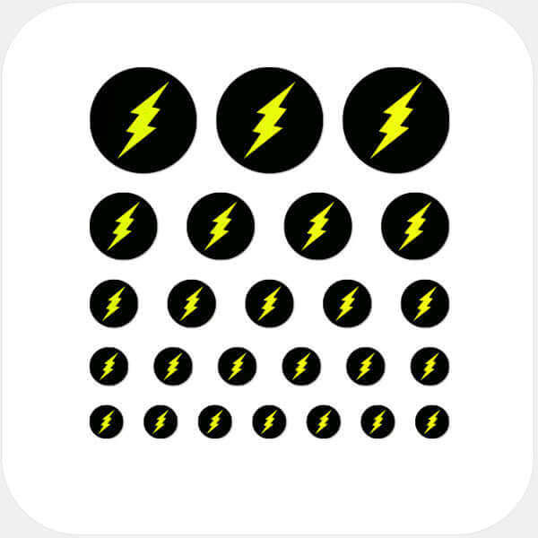 reusable camera blocker sticker set with 25 pieces in multiple sizes for phones laptops tablets and desktop computers – neon yellow Flash CamTag