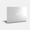 silver "gut" reusable macbook sticker tabtag on a laptop
