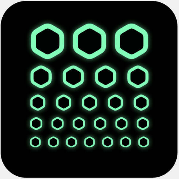 reusable camera privacy sticker set with multiple sizes for laptops tablets and smartphones – luminescent night Hexagon CamTag