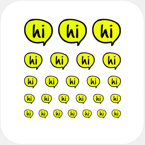 neon yellow "hi" reusable privacy sticker set CamTag on sale