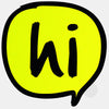 neon yellow "speech bubble hi" reusable macbook sticker tabtag 
on sale