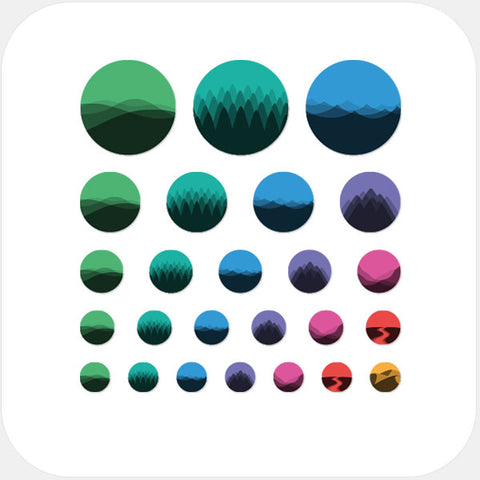 colorful "landscape Set" reusable privacy sticker set CamTag