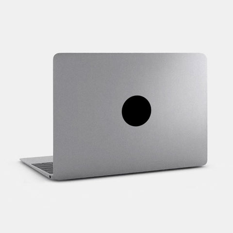 dark matte black "monochrome" reusable macbook sticker tabtag on a laptop