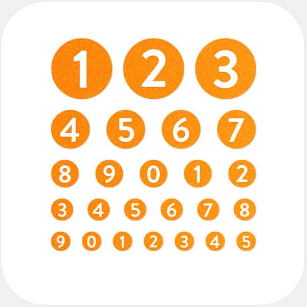 camera privacy sticker set with multi-size assortment for phones laptops tablets and desktops – neon orange Numbers Set CamTag