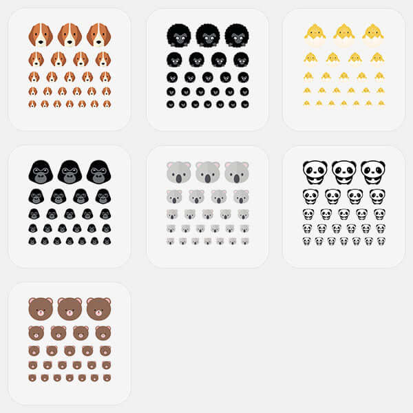 stacked animals pack reusable privacy sticker set CamTag