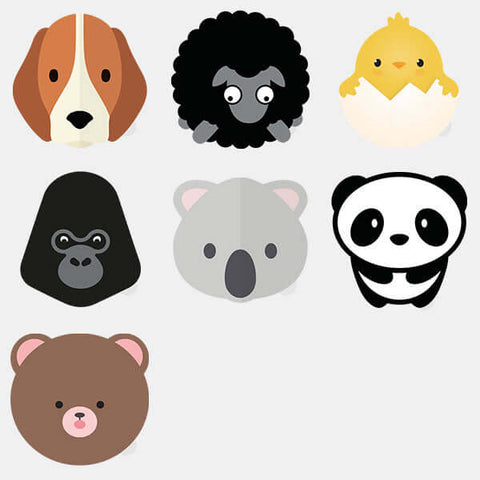 "animals pack" reusable macbook sticker tabtag