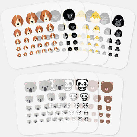 stacked "animals pack" reusable privacy sticker set CamTag