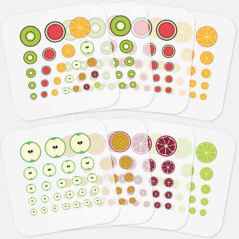 stacked "fruit pack" reusable privacy sticker set CamTag