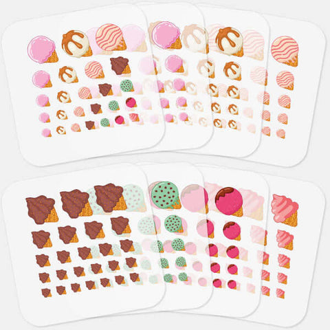 stacked "ice cream pack" reusable privacy sticker set CamTag